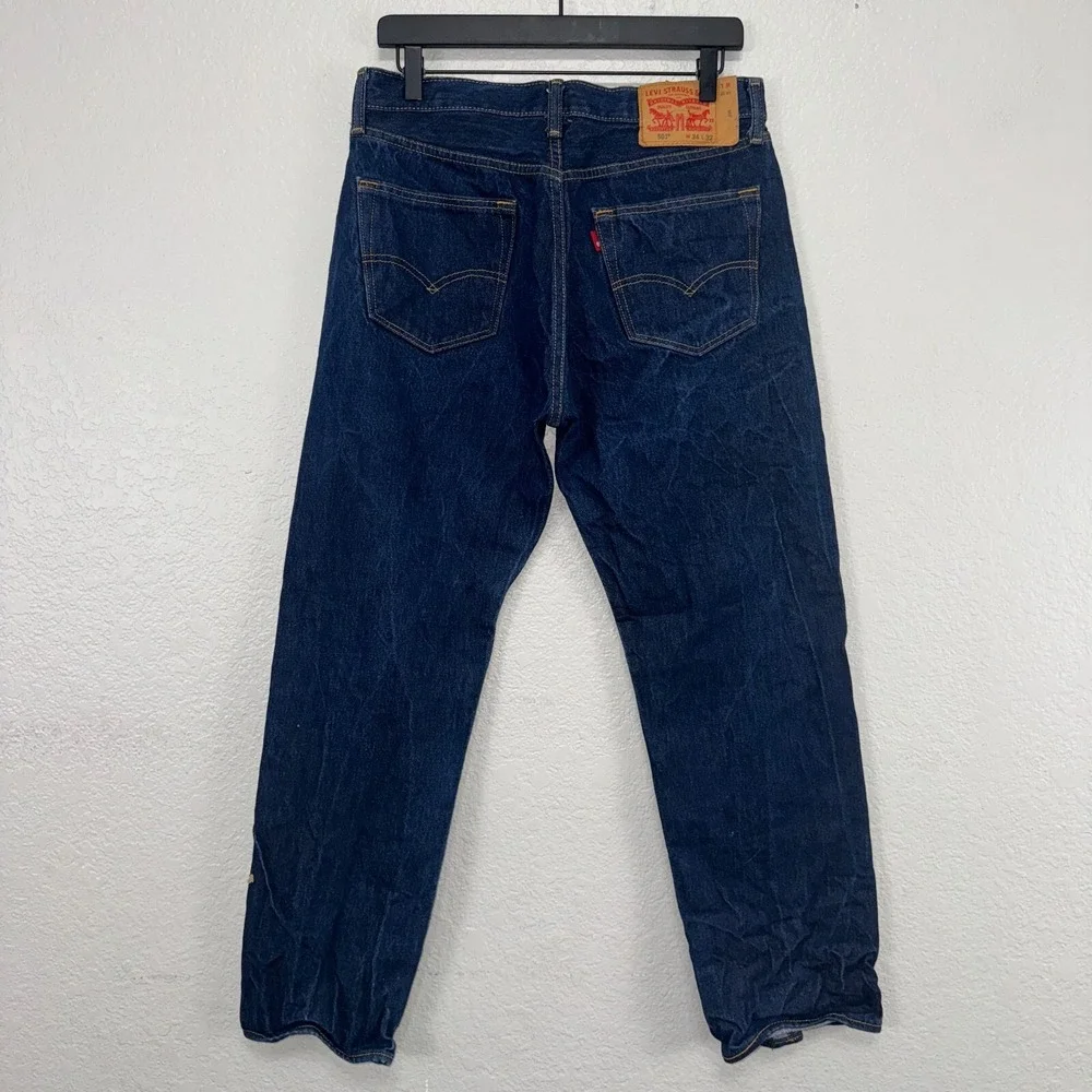 Levi's 501 Straight Jeans Men's 34x32 (fits 30x29)  Blue Denim Cotton Button-fly